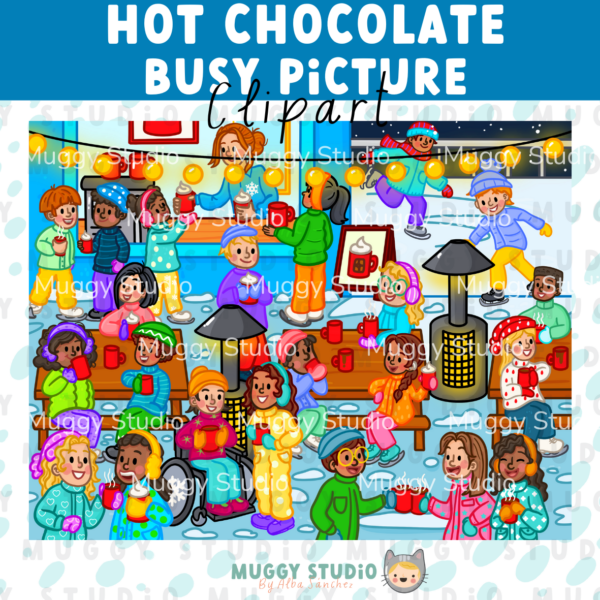 Hot Chocolate Busy Picture {Winter Busy Image Clip Art}