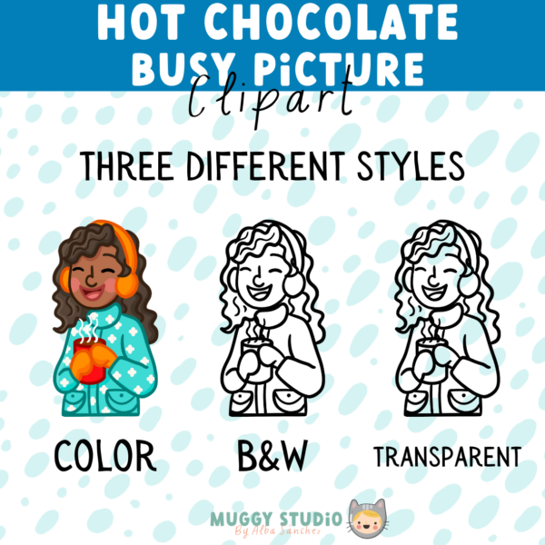 Hot Chocolate Busy Picture {Winter Busy Image Clip Art} - Image 4