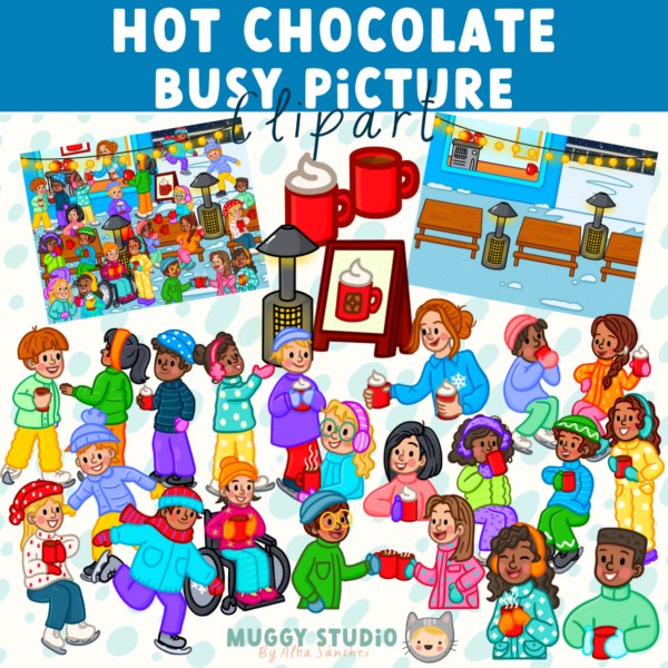 Hot Chocolate Busy Picture {Winter Busy Image Clip Art} - Image 2