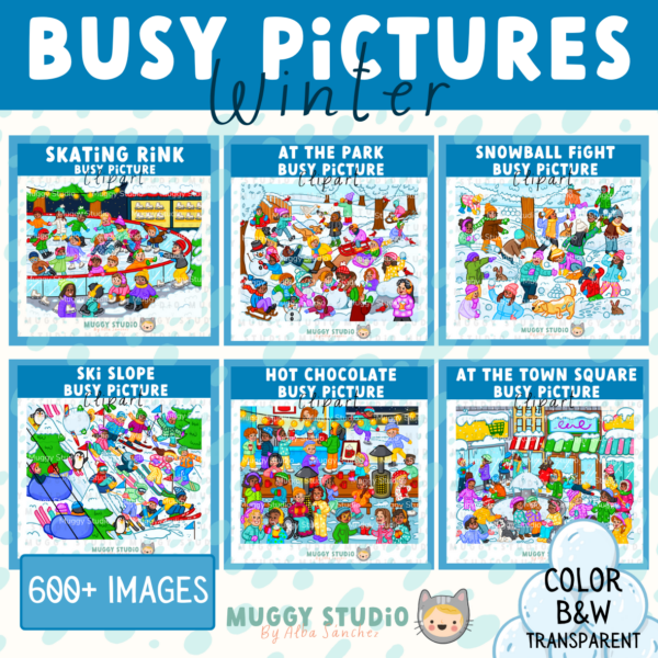 Winter Busy Pictures Clipart Bundle {$33}